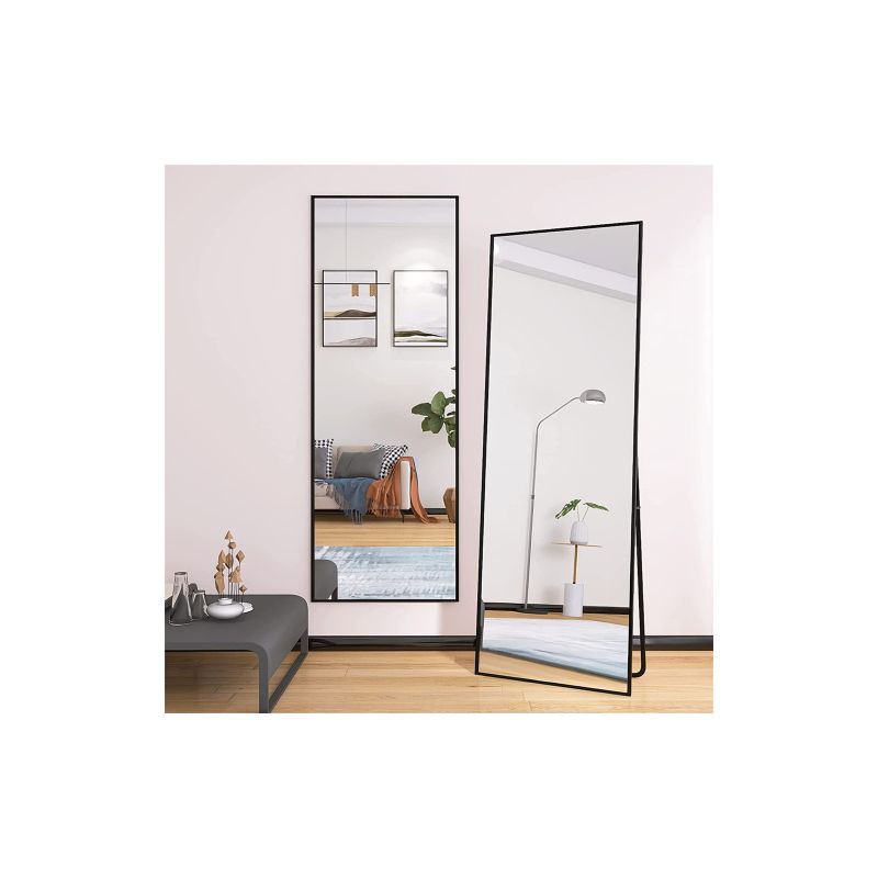 Bowen 64.17 in. H x 21.26 in. W Oversized Rectangle Aluminum Frame Full-Length Mirror-The Pop Home, 2 of 6