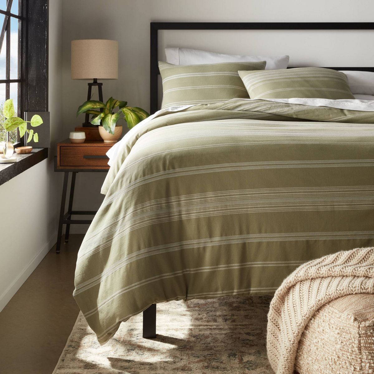 Cotton Woven Stripe Duvet Cover & Sham Set - Threshold™ - thumbnail 5
