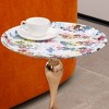 Lyngins Mermaid Tail Design Metal Side Table, Round End Table for Living Room, Modern Bedroom Nightstand, Small Side Table with Tray Top - 2 of 4