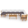 vidaXL Patio Lounge Set Sectional Sofa Set with Cushions Solid Wood Acacia - 3 of 4