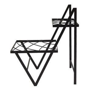 30.5" Tall Modern Indoor Outdoor Zig Zag Duet Iron Plant Stand - Achla Designs: Freestanding Novelty Shape, No Assembly Required - 1 of 4