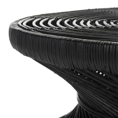 Urban Oasis 32'' Black Rattan Round Coffee Table