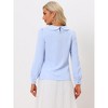 INSPIRE CHIC Women's Button Decor Contrast Trim Peter Pan Collar Office Work Top - 3 of 4