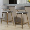 OUTSUPPLY Luxury Corduroy Bar Stool with Back, Golden Base & Footrest for Kitchen Island, Cafe, Vanity - 4 of 4