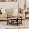 Round Coffee Table for Living Room Rustic Center Table with Storage Shelf Wood Circle Coffee Table with Sturdy Metal Legs, Easy Assembly - 3 of 4