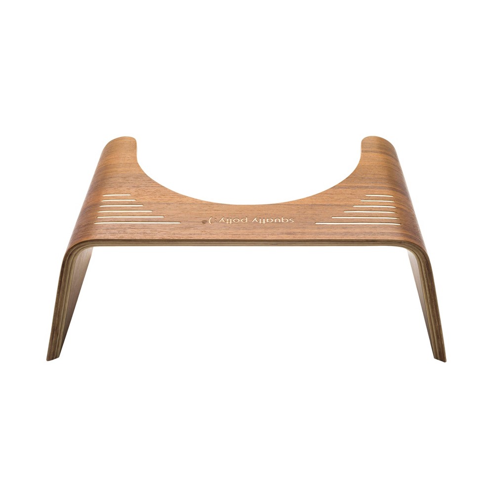 Slim Teak Toilet Stool Brown - Squatty Potty: Ergonomic Design, Adult Use, No Assembly, 250lb Capacity