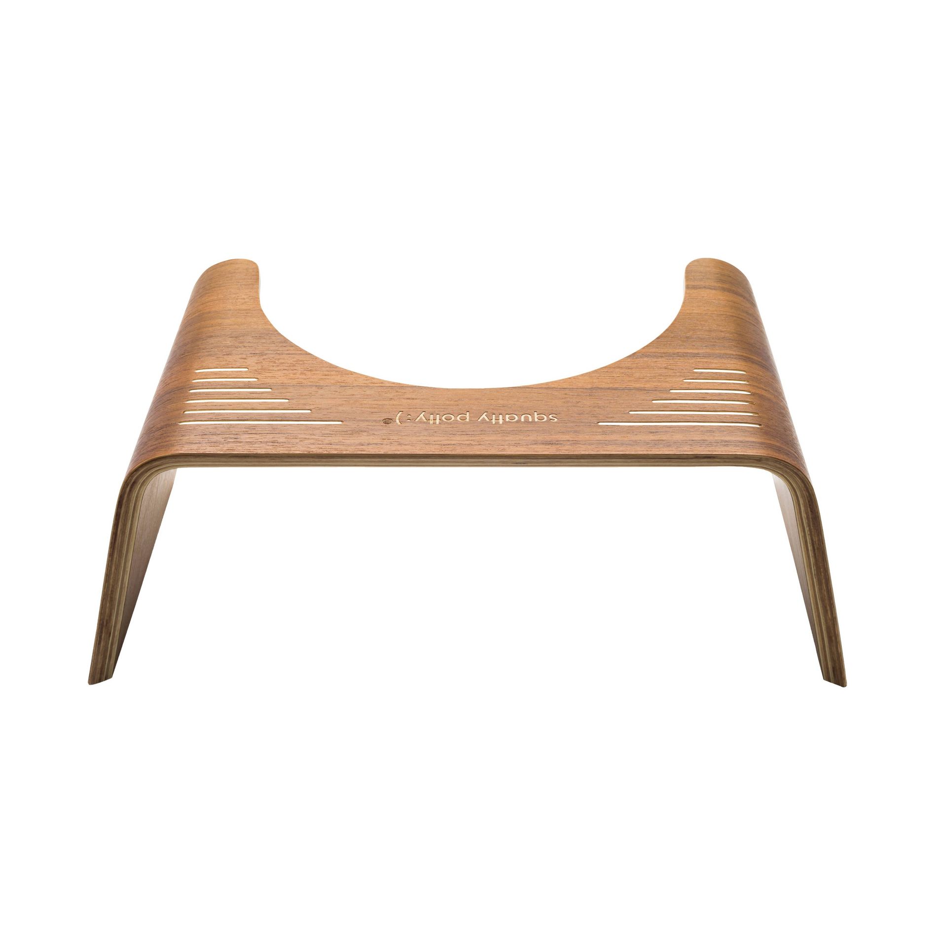 Slim Teak Toilet Stool Brown - Squatty Potty: Ergonomic Design, Adult Use, No Assembly, 250lb Capacity