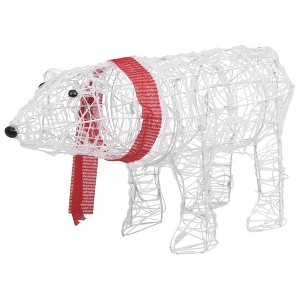 vidaXL Acrylic Bear Christmas Decoration - 45 LED Cold White Outdoor/Indoor Light Ornament with 16.4 ft Cable, USB Powered - 1 of 4