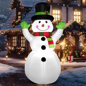 Joyfy 6 FT Christmas Inflatables Outdoor Decorations, Snowman Inflatables with Built-in LEDs for Christmas Party Outdoor Indoor Yard Garden Decoration - 1 of 4