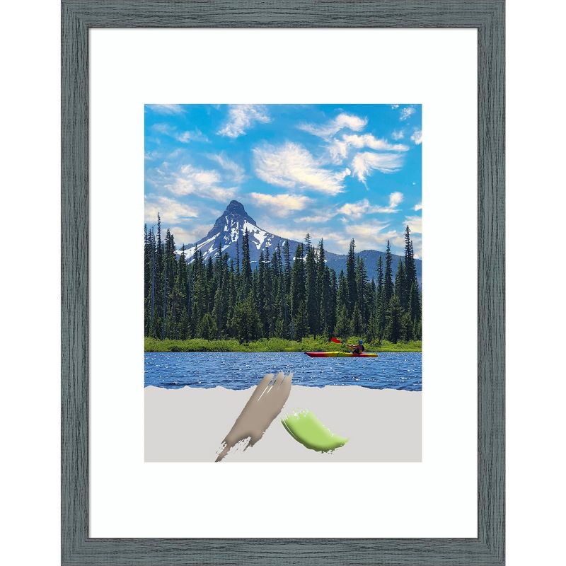 Amanti Art Dixie Blue Grey Rustic Narrow Wood Picture Frame, 1 of 11