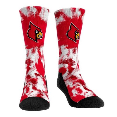 NCAA Louisville Cardinals Paint Crew Socks - L/XL