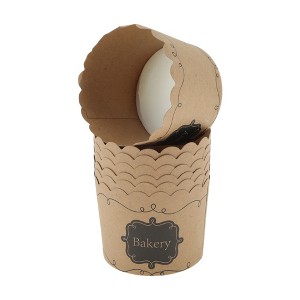 Unique Bargains Disposable Baking Cups Wood Pulp Paper PE Coating Reddish Brown Khaki 2.76"x2.17" 50 Pcs - 1 of 4
