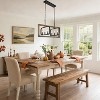 LNC Timeless 6-Lights 31" Farmhouse/Rustic Large Linear Chandelier, Black and Gray Wood Tone - 2 of 4