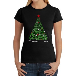 LA Pop Art We Wish You A Merry Christmas - Women's Word Art T-Shirt - 1 of 4