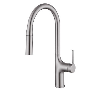 SUMERAIN Kitchen Faucet Pull Down Sprayer 2 Function Brushed Nickel Single Hole Kitchen Sink Faucet - 1 of 4