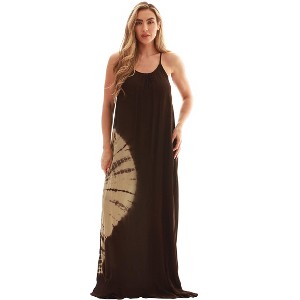 Riviera Sun Womens Maxi Dress  Tie Die Spaghetti Strap Long Sundress  Summer Dresses - 1 of 3