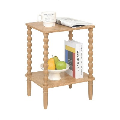 Side Table, Small End Table with Storage Shelf, 2-Tier Small Coffee Tables Living Room
