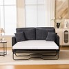 81.5'' 2 Seater Linen Sleeper Pull-Out Sofa with Memory Foam Mattress and Modern Design - 2 of 4
