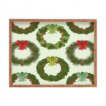 Sabine Reinhart Christmas Wreaths Rectangular Tray -Deny Designs
