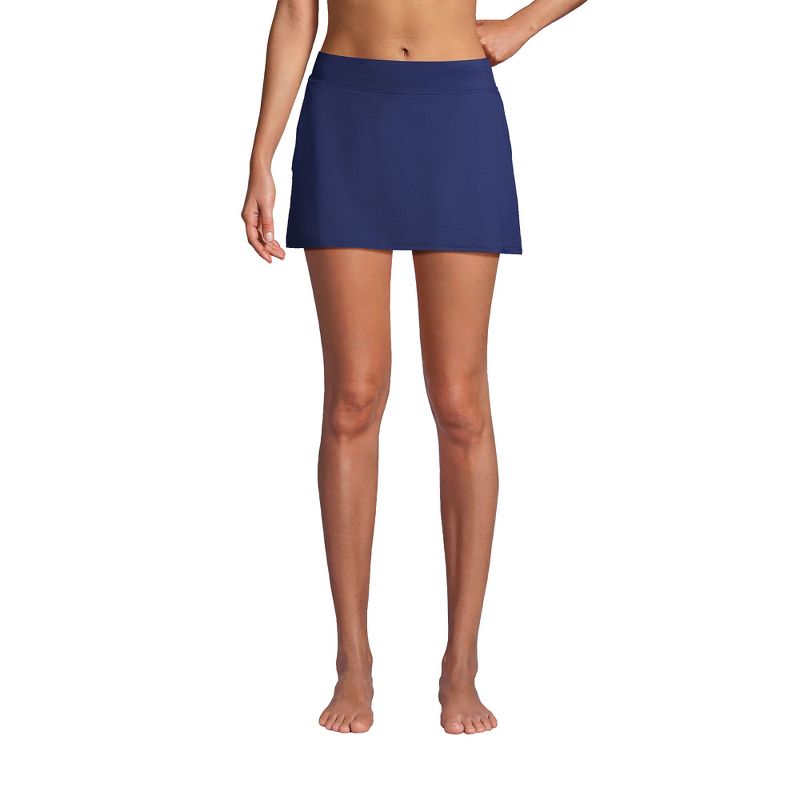 Lands' End Women's Long Chlorine Resistant Swim Skirt Swim Bottoms, 1 of 6