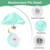 Unique Bargains Handmade Men Suits Formal Boutonnieres Wedding Corsage Lapel Pin Flower Brooch Butterfly Buckle 16 Pcs Light Green - 2 of 4