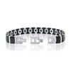 Metallo Matte & Polished Magnetic Link Tungsten Bracelet - Black & Silver - Black - 9 Inch - 2 of 4