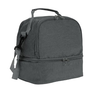 Unique Bargains Insulated Two Separate Compartments Lunch Bag with Adjustable Shoulder Strap, Leakproof for Work Office - 1 of 4