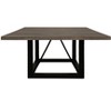 HomeRoots 60" Dark Brown and Black Solid Wood and Iron Frame Base Square Dining Table - 4 of 4