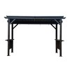 6*12 FT Hardtop Grill Gazebo,Outdoor Metal BBQ Gazebo with 2 Side Shelves and Sloping Steel Roof,Metal Grill Canopy with Ceiling Hook-Coolbibila - 3 of 4