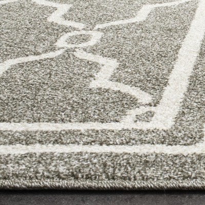 Rectangular Dark Grey/Beige Cotton Synthetic 10' x 14' Area Rug