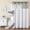 No Hook Shower Curtain with Snap - in Liner, Waffle Weave Heavy Duty, Mesh Top Window, Hotel Style Waterproof 72x75 Inch - 2 of 4