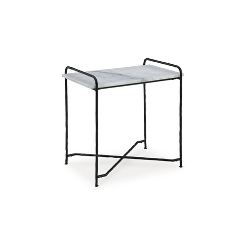 Signature Design by Ashley Ashber Marble Top Accent Table, White & Black - image 1 of 4