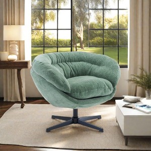 NicBex Office Chair with Removable Cushion,Chenille Accent Chair with 360-Degree Swivel Function,Round Office Chair for Living Room - 1 of 4