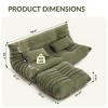69 Inch Loveseat Bean Bag Couch with Deep Seat, Upholstered Couches for Bedroom Brown - 2 of 4