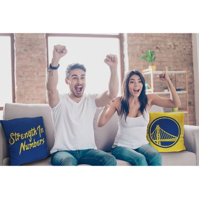 Golden State Warriors Blue and Yellow 14" Square Pillow Set