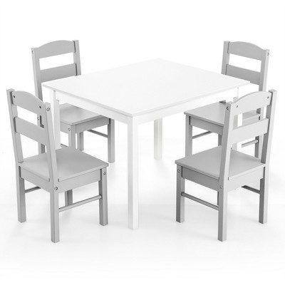 Melissa & Doug Solid Wood Table and 2 Chairs Set - Light Finish Furniture  for Playroom