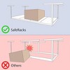 SafeRacks 2 x 6 Foot Heavy Duty Overhead Garage Storage Rack Holds Up to 300 Pounds with Adjustable Height Ranging from 12 to 21 Inches, White - 4 of 4