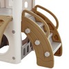 NAYSAYE Playground Slide Toddler Climber Playset with Tunnel and Basketball Hoop for Indoor Outdoor Fun, Brown, 72"*66.1"*69.45" - 4 of 4
