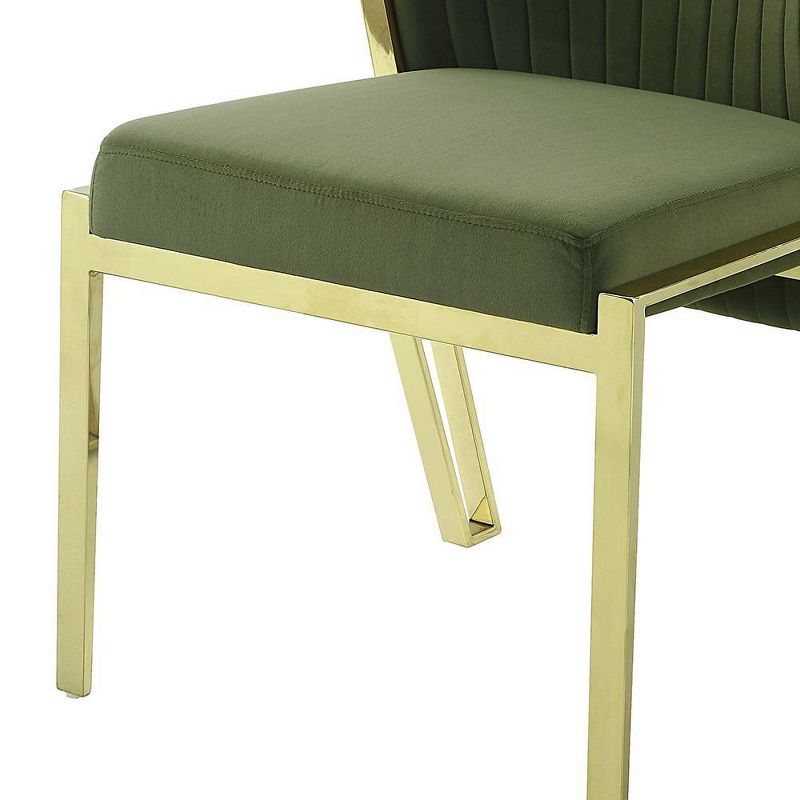 21&#34; Fallon Accent Chair Green Velvet Mirrored Gold Finish - Acme Furniture, 2 of 9