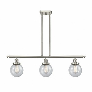 Beacon - 3 Light Stem Hung Island In Modern Style-10 Inches Tall and 36 Inches Wide - 1 of 1