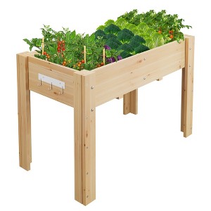 4x2.5x1.8 Ft Elevated Garden Bed with Legs & Hooks - 47x30x22 Inch Ergonomic Height Raised Planter Box for Vegetables & Herbs - 1 of 4