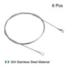 Unique Bargains Stainless Steel Lanyard Cable Eyelets Ended Security Wire Rope Silver 6 Pcs - 3 of 4