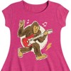 Girls' - Instant Message - Sasquatch Rock & Roll Fit & Flair Cap Sleeve Graphic Dress - 2 of 4