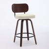 JUJABU 26" Set of 2 Mid-Century Modern Swivel Counter Stools  with PU Upholstered, Walnut Backrest & Bentwood Legs - 2 of 4