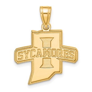 Black Bow Jewelry 10k Yellow Gold Indiana State Sycamores NCAA Large Pendant - 1 of 4