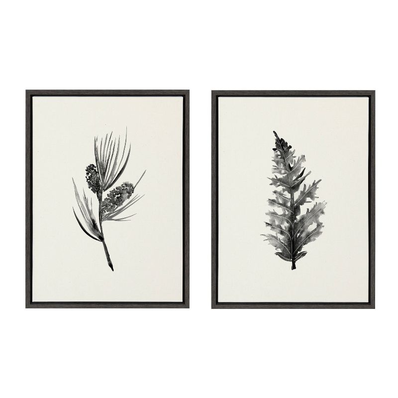 (Set of 2) 18&#34; x 24&#34; Sylvie Vintage Botanical 3 and 4 Framed Canvas Set Gray - Kate &#38; Laurel All Things Decor, 1 of 8