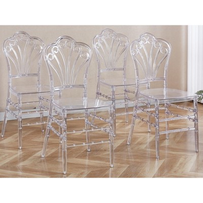 Plastic Welding Chair, Dining Chair, Set of 4 - Transparent