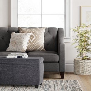Double Storage Ottoman Dark Gray - Room Essentials™ - 1 of 4