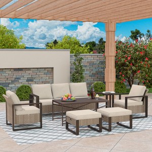UPTIOT 7-Piece Outdoor Patio Conversation Set - 1 of 4