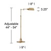 Regency Hill Industrial Adjustable Swing Arm Pharmacy Floor Lamp with USB Charging Port 54" Tall Aged Brass Living Room Reading - image 4 of 4